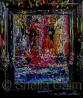 An abstract expressionist mixed media image